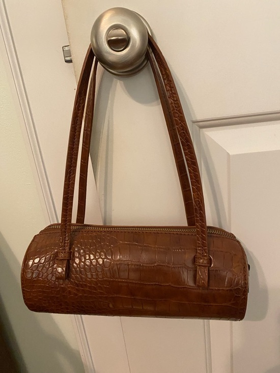 Anthropologie Handbags - Anthropologie Croc-Embossed Mini Barrel Bag